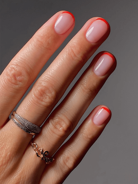 Red microFrench nails